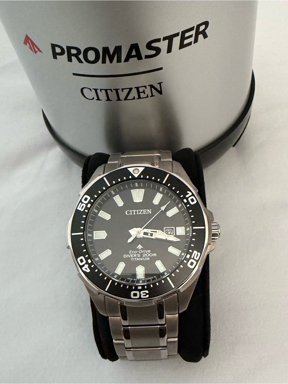 Citizen Titanium Eco-Drive Diver Watch - Black & Silver
